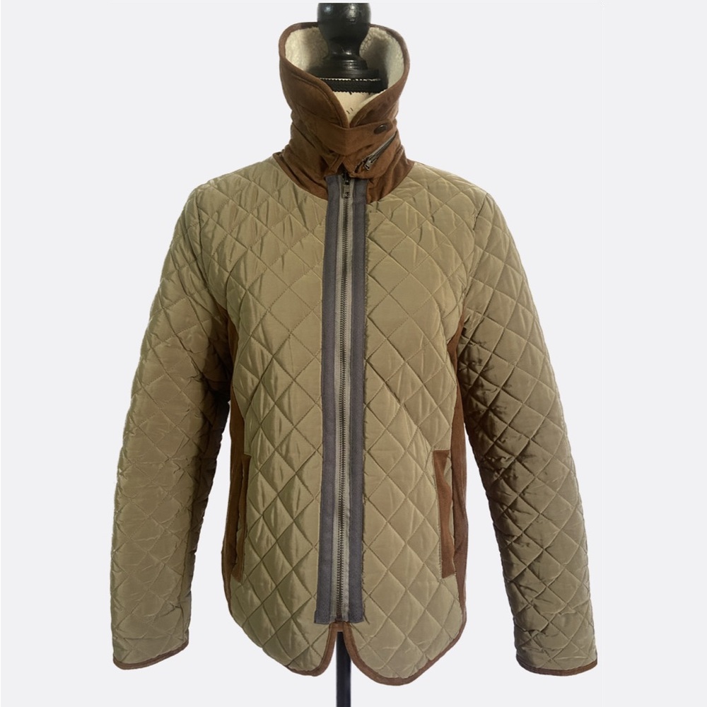 Vintage Khaki Quilting Jacket With Suede 🤎